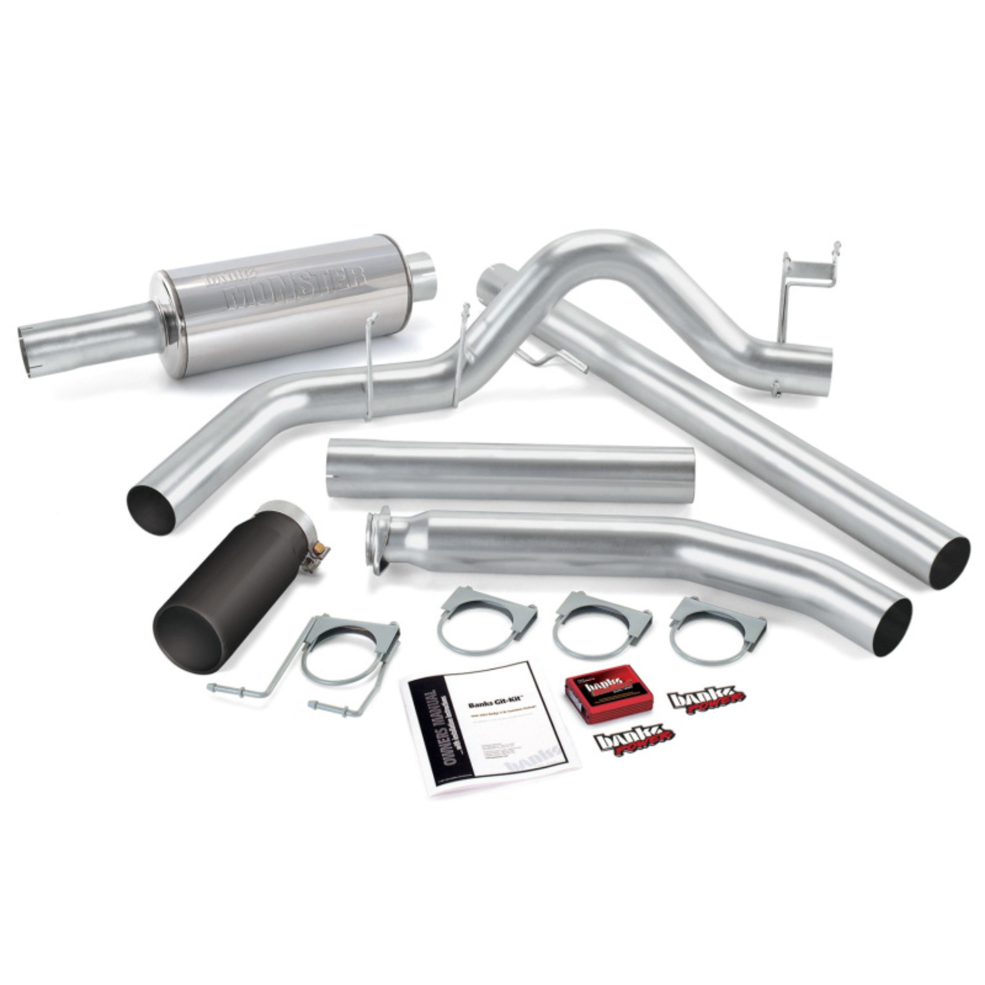 Picture of Banks Power 02 Dodge 5.9L Ext Cab Git-Kit - SS Single Exhaust w/ Black Tip