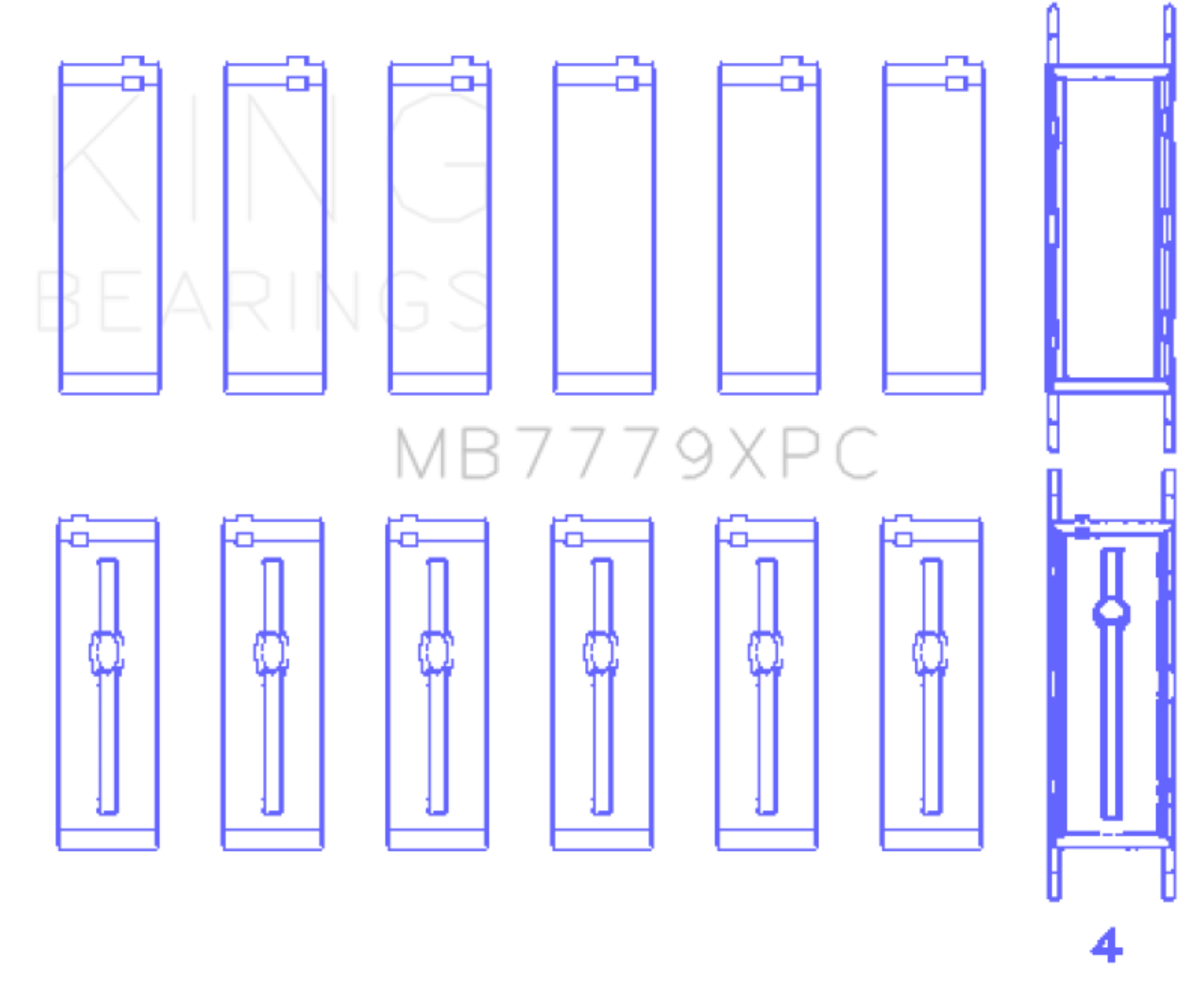 Picture of King Engine Bearings KING Performance Main Bearings - MB7779XPC