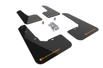 Picture of Rally Armor RAL UR Blk Flap/Orange Logo Mud Flaps - MF76-UR-BLK/WOR