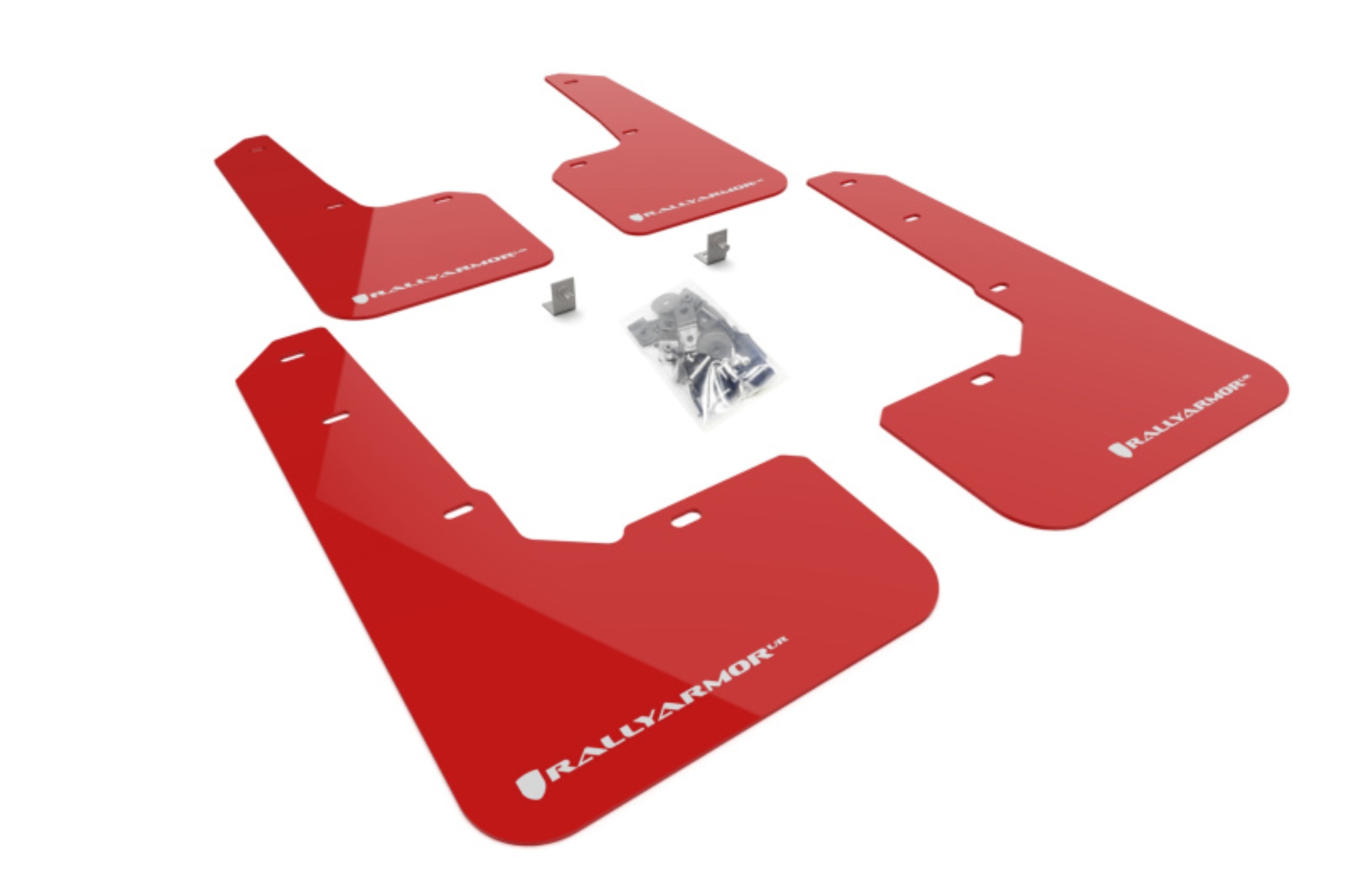 Picture of Rally Armor RAL UR Red Flap/Wht Logo Mud Flaps - MF76-UR-RD/WH