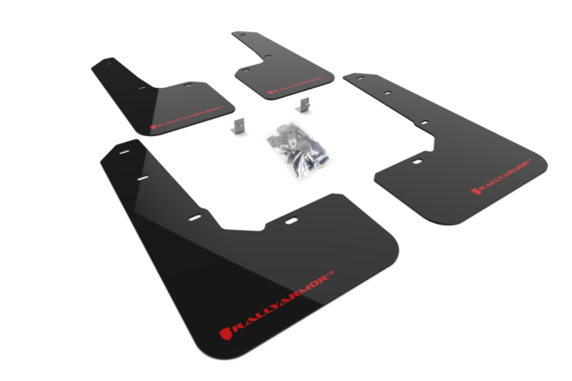 Picture of Rally Armor RAL UR Blk Flap/Rd Logo Mud Flaps - MF76-UR-BLK/RD