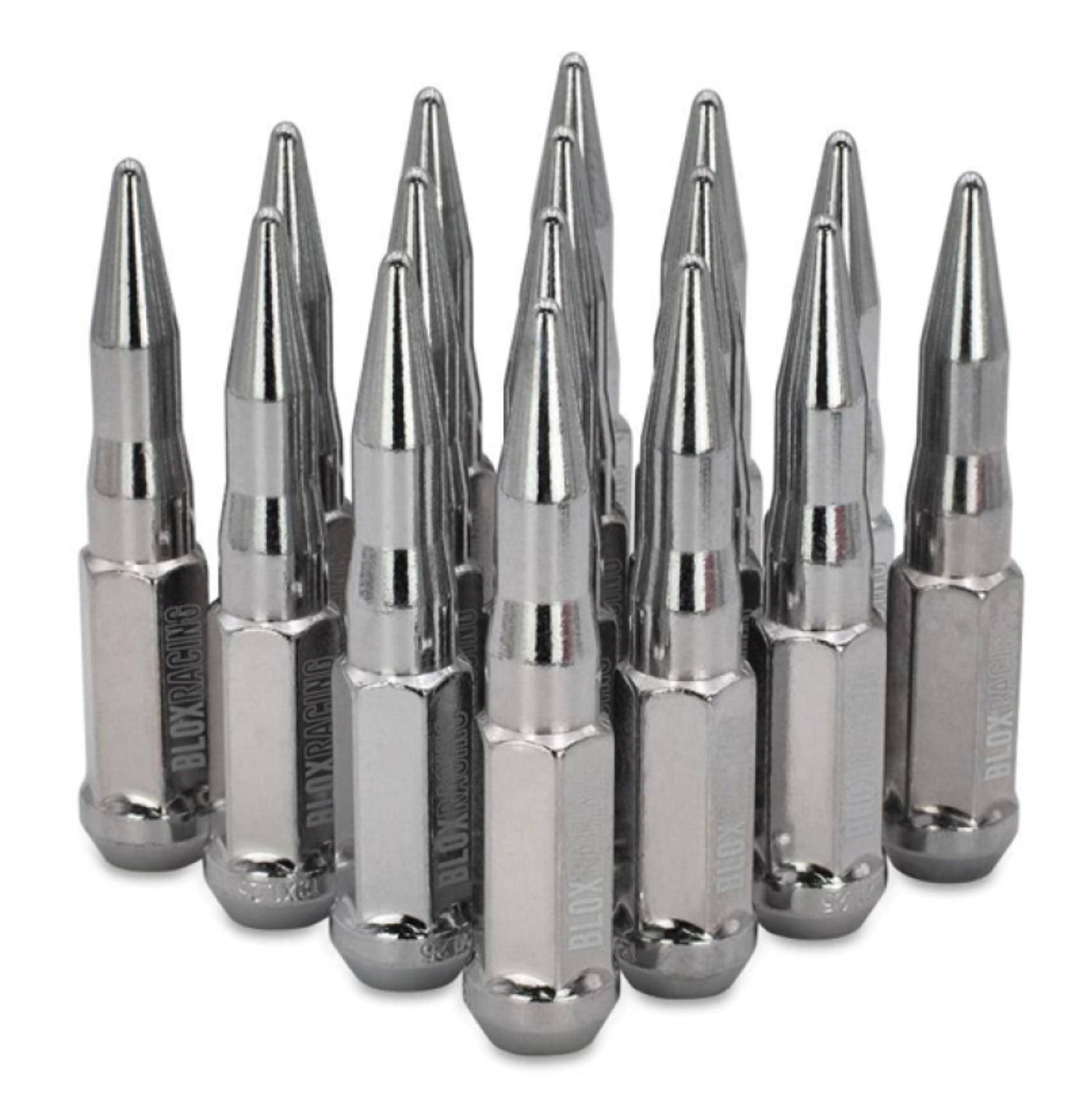Picture of BLOX Racing Spike Forged Lug Nuts - Chrome 12 x 1.50mm - Set of 16