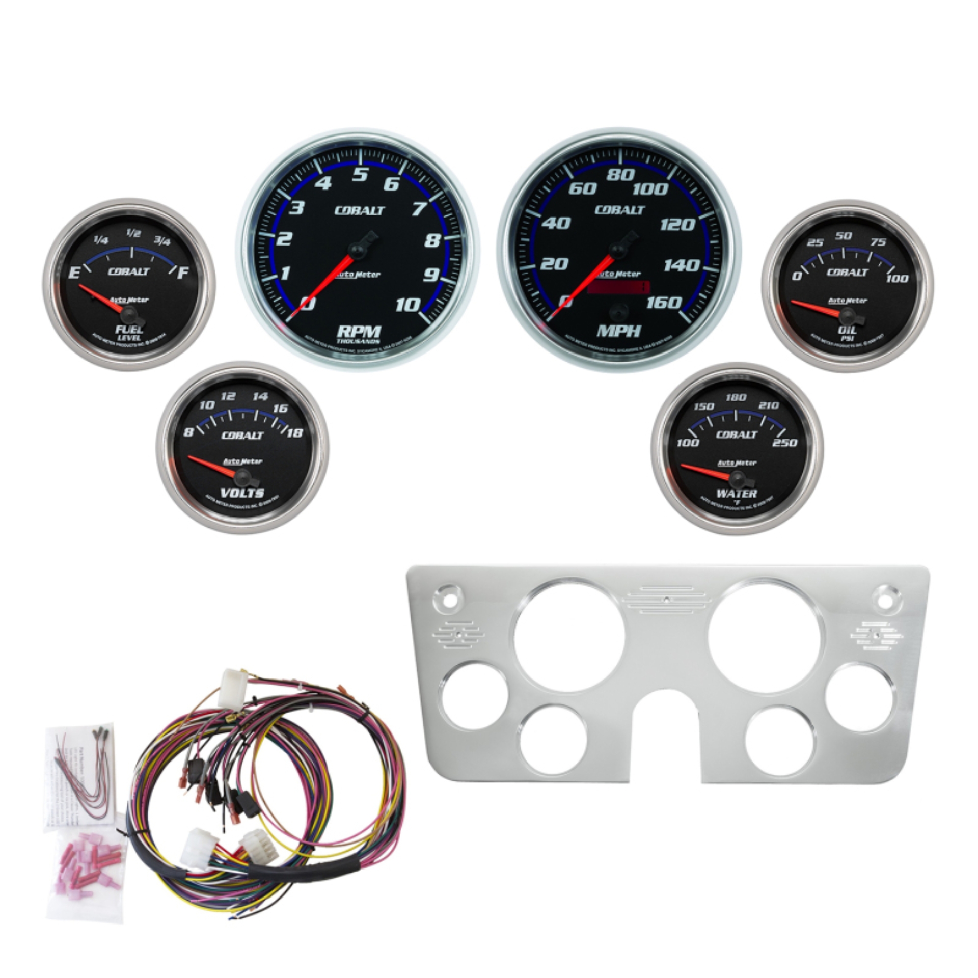 Picture of AutoMeter AM Car Billet Dash Panel/Adapt Gauge Pod Components - 7045-CB