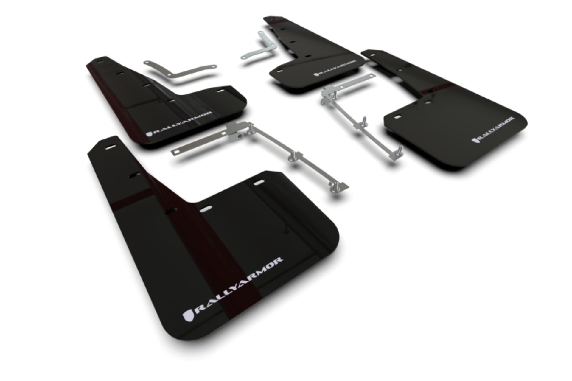 Picture of Rally Armor RAL UR Blk Flap/Wht Logo Mud Flaps - MF74-UR-BLK/WH