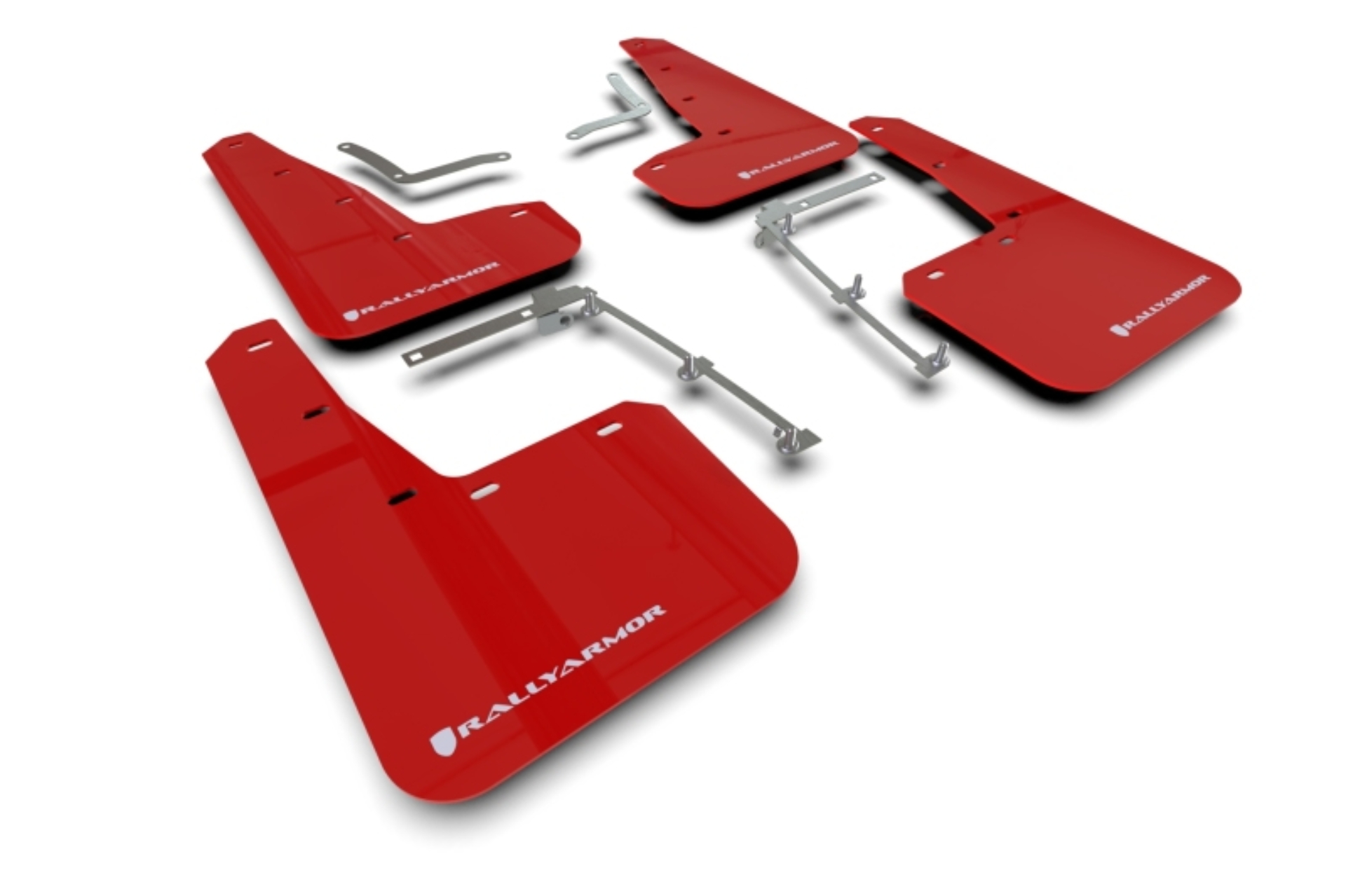 Picture of Rally Armor RAL UR Red Flap/Wht Logo Mud Flaps - MF74-UR-RD/WH