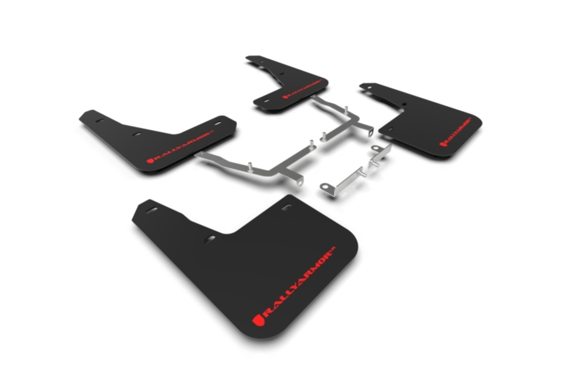 Picture of Rally Armor RAL UR Blk Flap/Rd Logo Mud Flaps - MF77-UR-BLK/RD