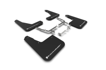 Picture of Rally Armor RAL UR Blk Flap/Wht Logo Mud Flaps - MF77-UR-BLK/WH