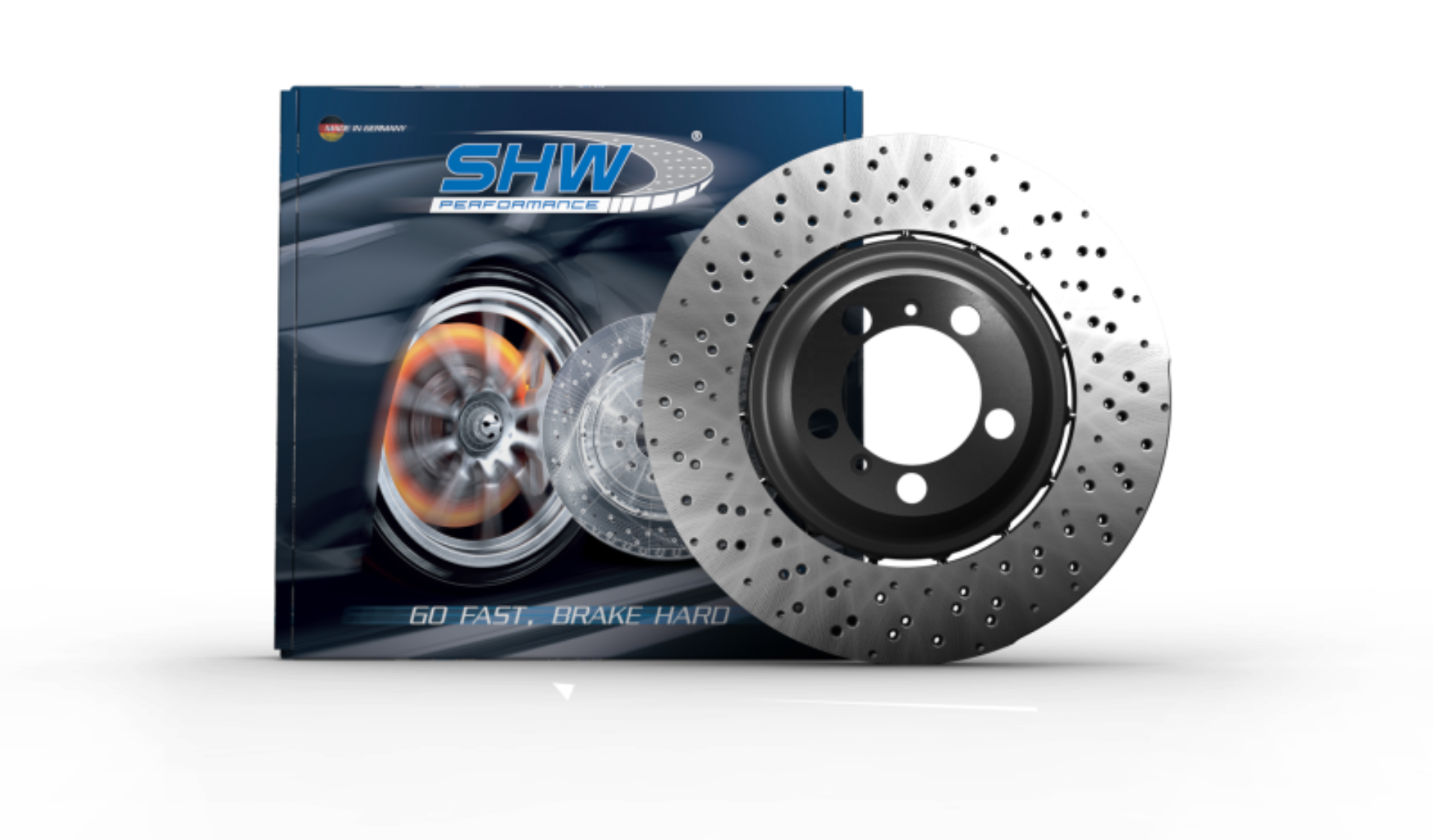 Picture of SHW Performance SHW Drilled-Dimpled LW Rotors Brake Rotors - PFR41887