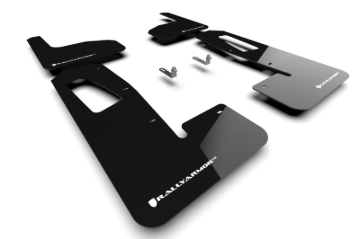 Picture of Rally Armor RAL UR Blk Flap/Wht Logo Mud Flaps - MF18-UR-BLK/WH