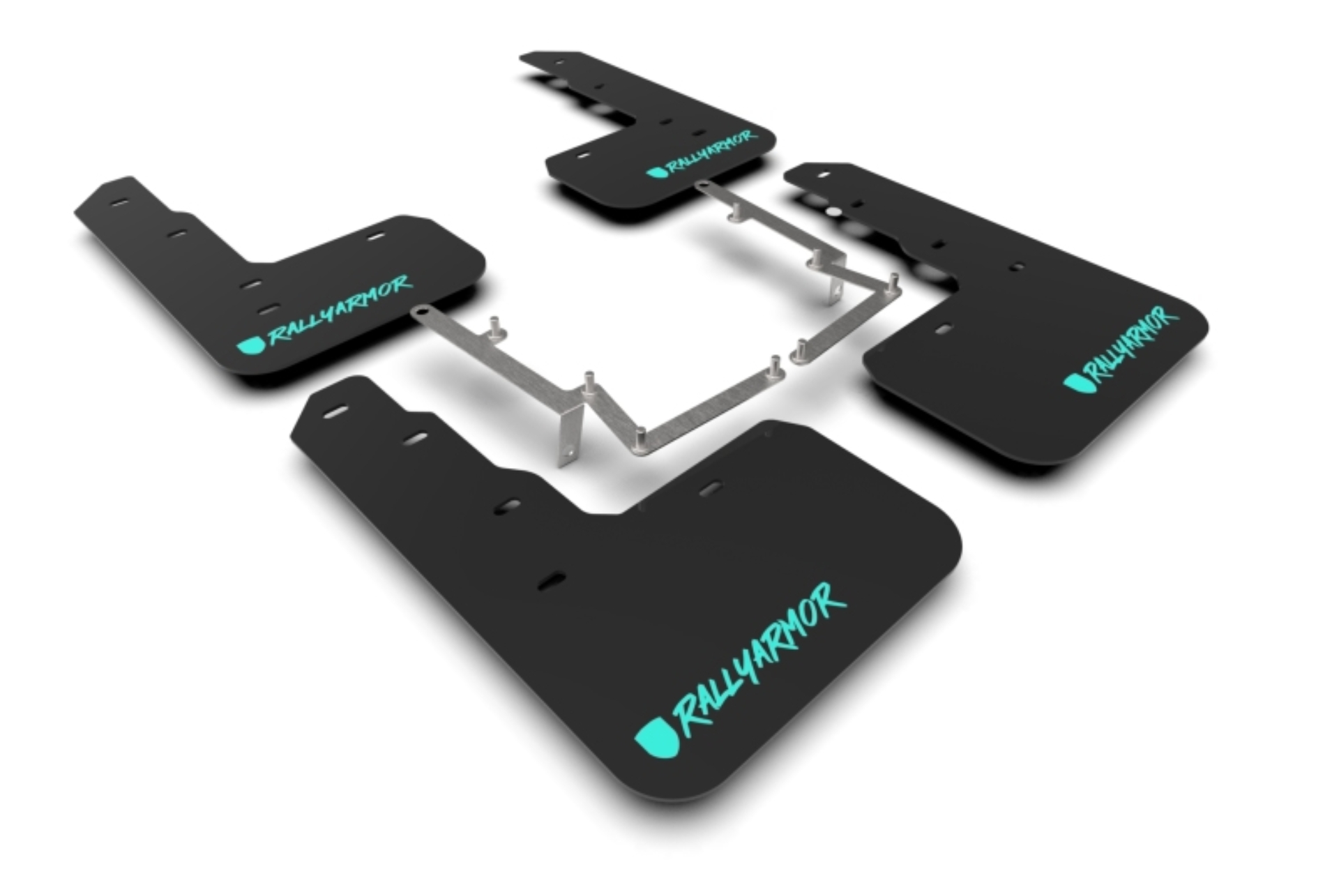 Picture of Rally Armor RAL UR Blk Flap/Teal Logo Mud Flaps - MF47-UR-BLK/TL-X