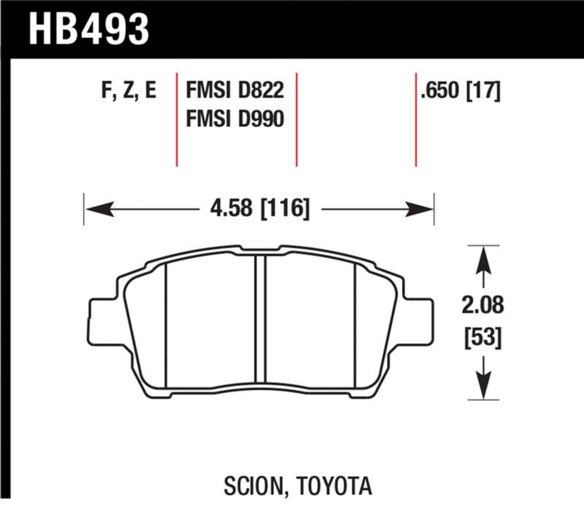 Picture of Hawk Performance HAWK Blue 9012 Brake Pad Sets - HB493E.650