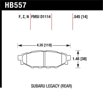 Picture of Hawk Performance HAWK HPS Brake Pad Sets Rear - HB557F.545