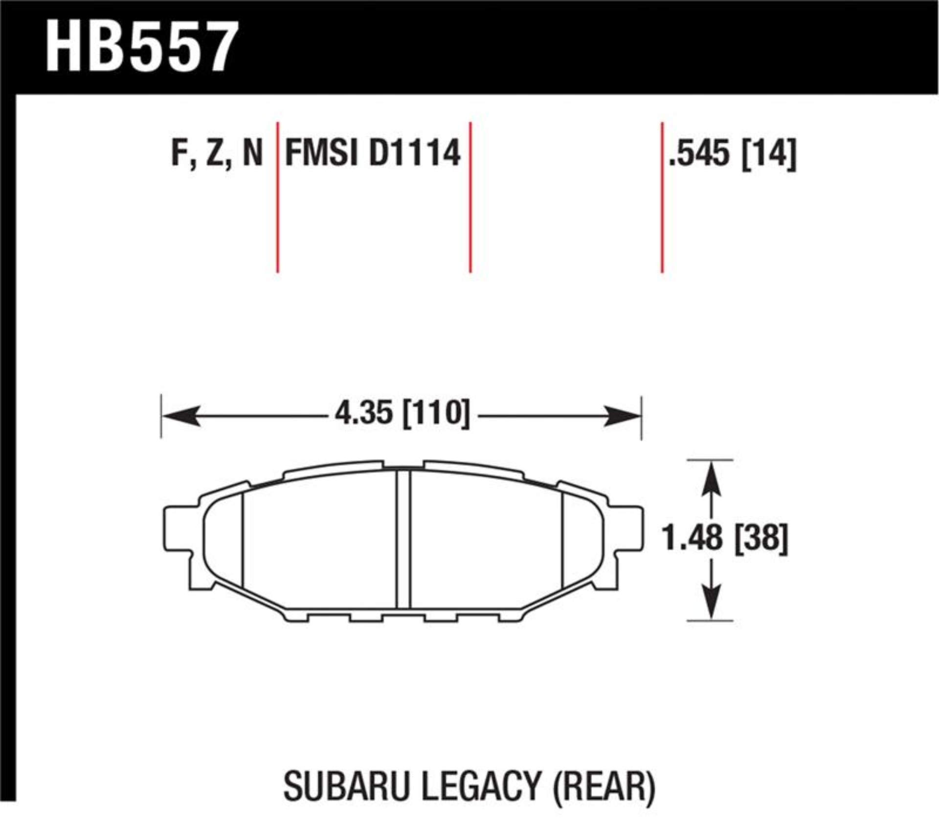 Picture of Hawk Performance HAWK HP+ Brake Pad Sets Rear - HB557N.545