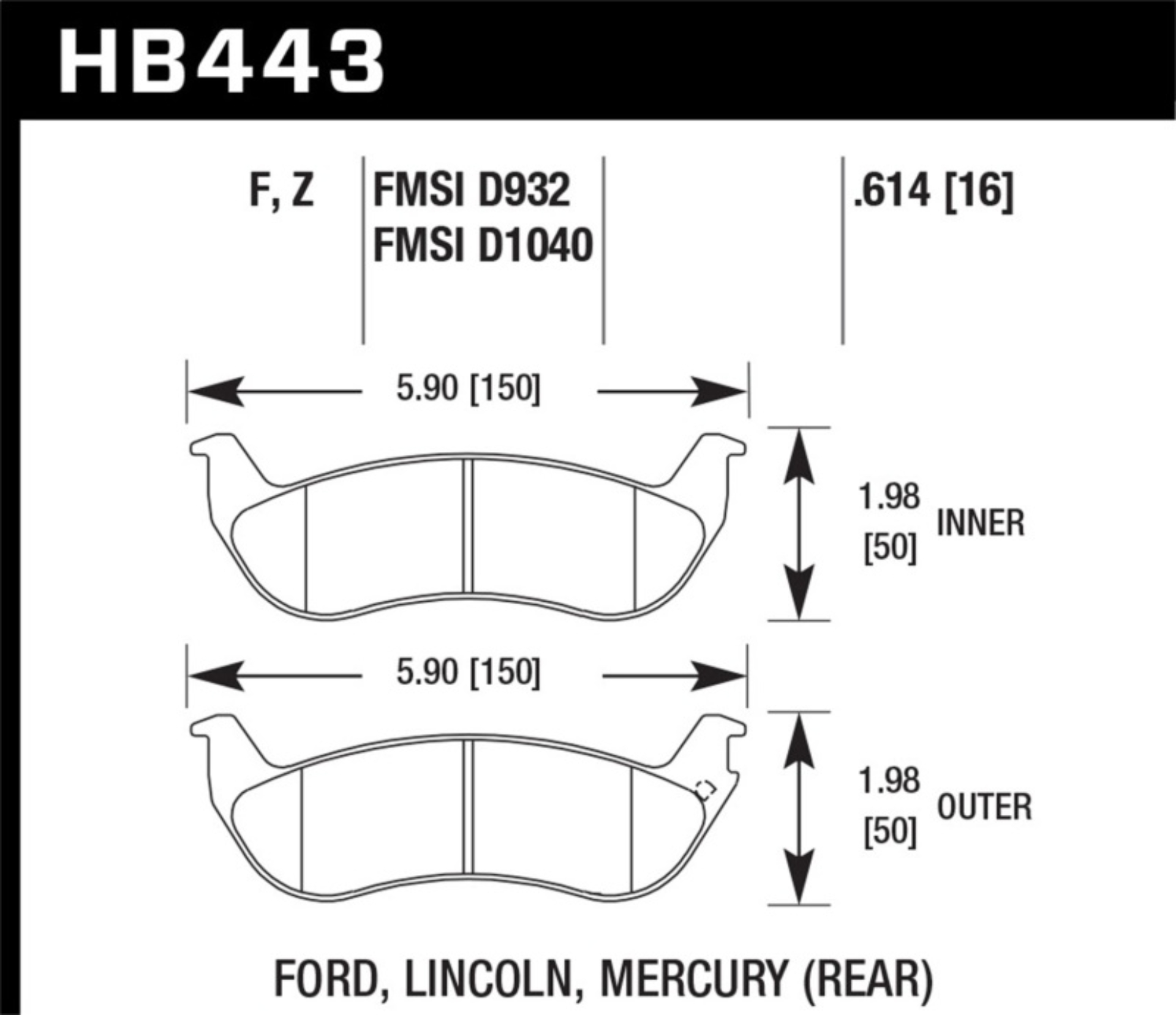 Picture of Hawk Performance HAWK DTC-30 Brake Pad Sets - HB443W.614