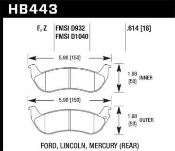 Picture of Hawk Performance HAWK DTC-30 Brake Pad Sets - HB443W.614