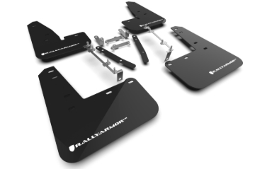 Picture of Rally Armor RAL UR Blk Flap/Wht Logo Mud Flaps - MF89-UR-BLK-WH