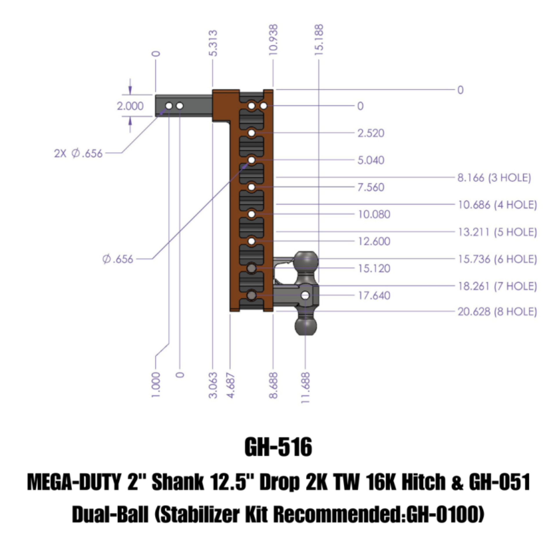 Picture of GEN-Y Hitch GEN Mega Duty Hitch Hitch Receivers - GH-516