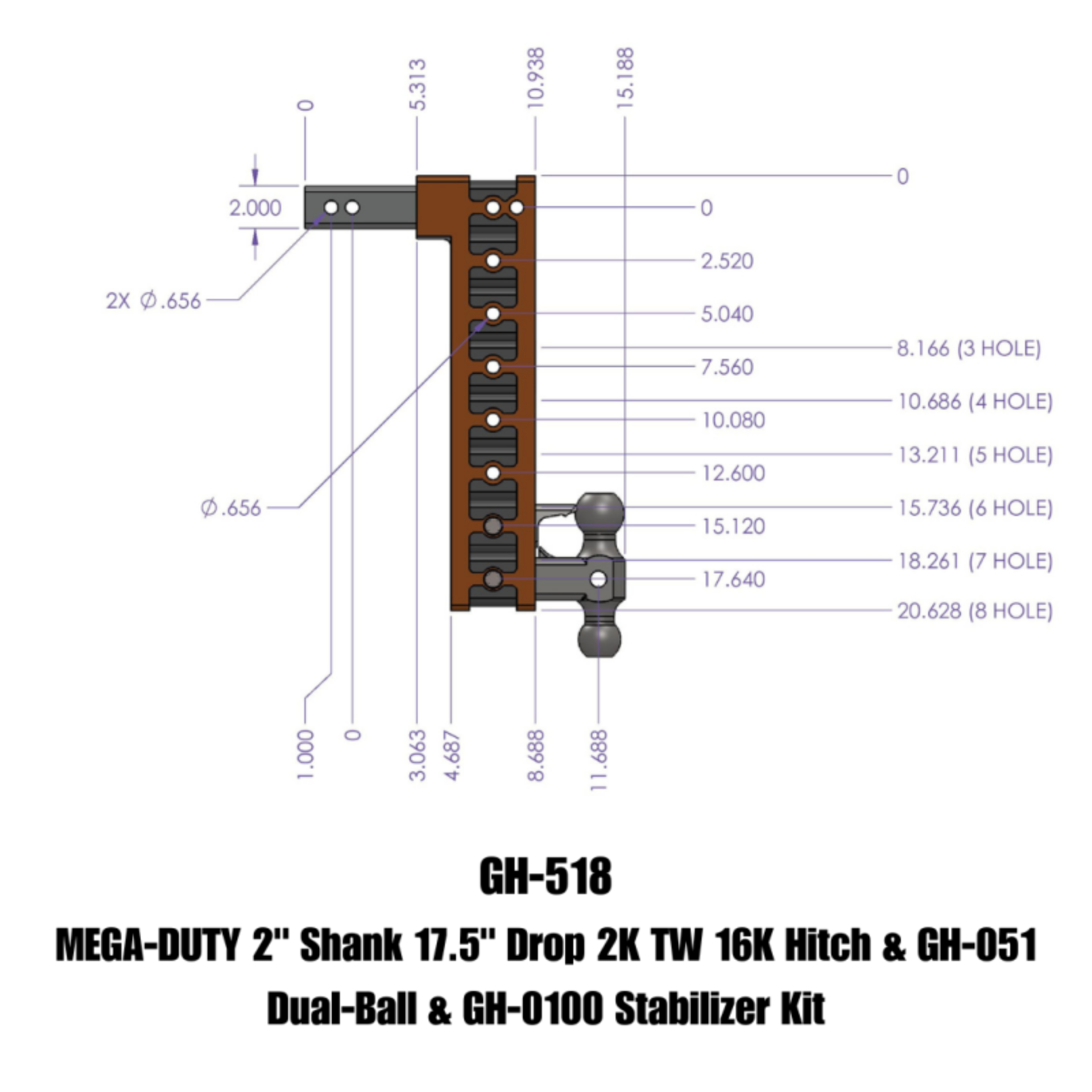 Picture of GEN-Y Hitch GEN Mega Duty Hitch Hitch Receivers - GH-518