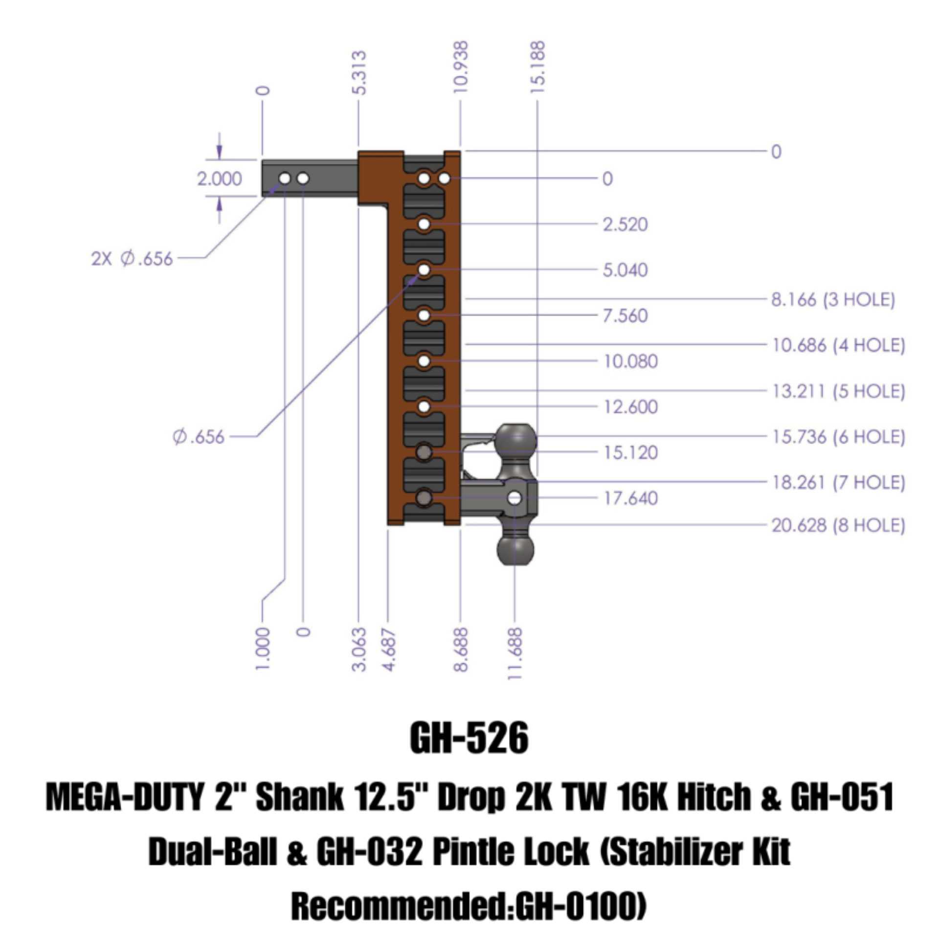 Picture of GEN-Y Hitch GEN Mega Duty Hitch Hitch Receivers - GH-526