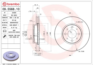 Picture of Brembo OE BRE OE Equivalent Rotors Brake Rotors - 09.5568.10