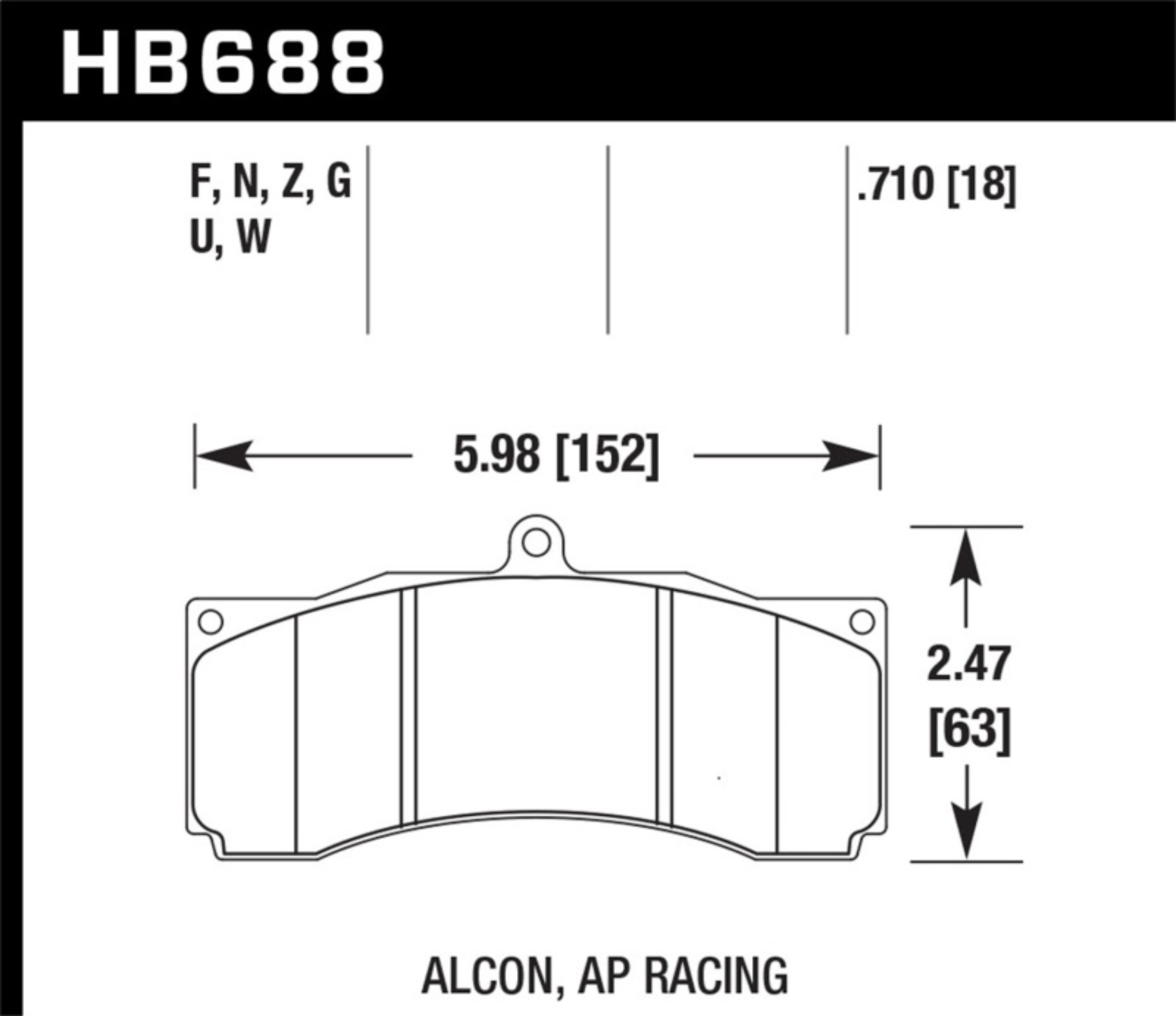 Picture of Hawk Performance HAWK ER-1 Brake Pad Sets - hb688d.710