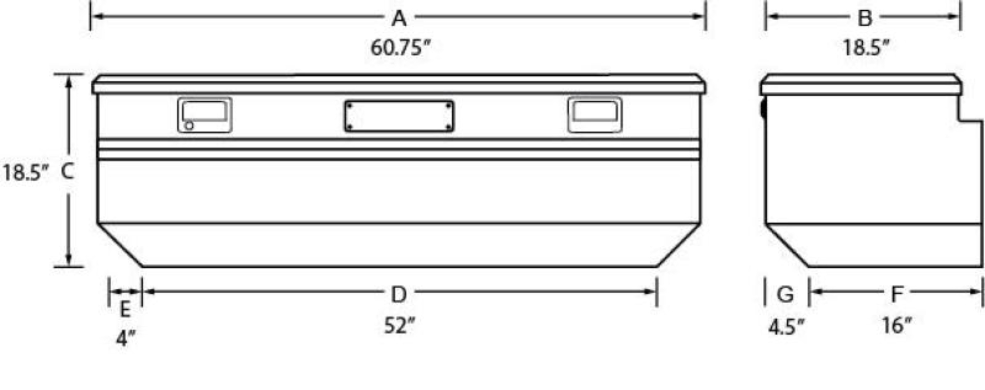 Picture of Tradesman TRA Flush Mount Box-Alum Truck Boxes & Storage - 9460T