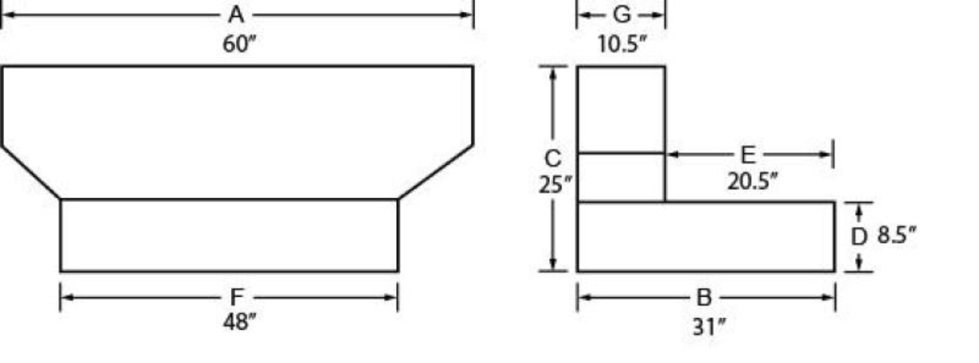 Picture of Tradesman TRA L-Shape Liquid Storage Tank-Steel Truck Boxes & Storage - 73510