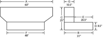 Picture of Tradesman TRA L-Shape Liquid Storage Tank-Steel Truck Boxes & Storage - 73510