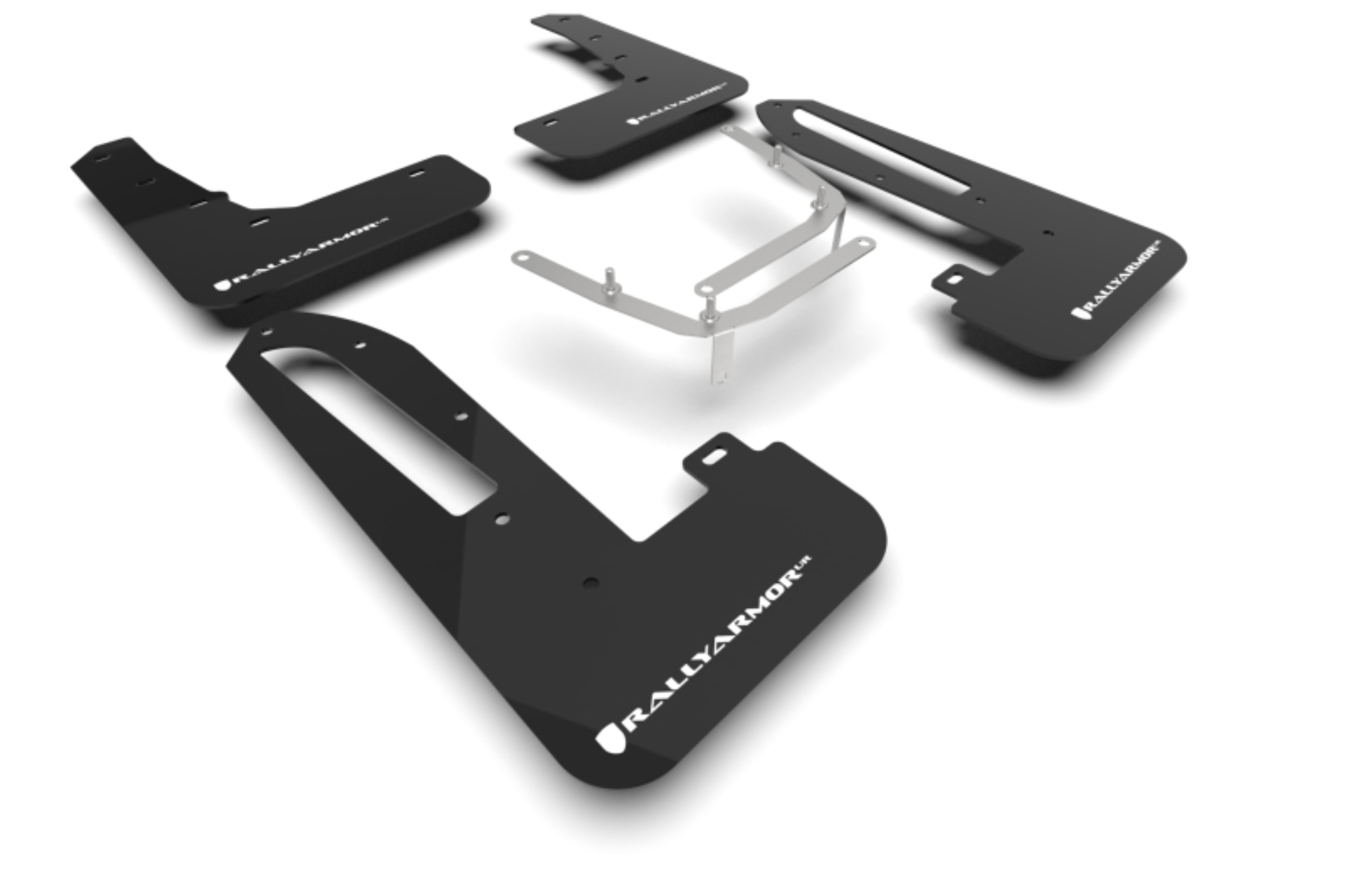 Picture of Rally Armor RAL UR Blk Flap/Wht Logo Mud Flaps - MF97-UR-BLK-WH