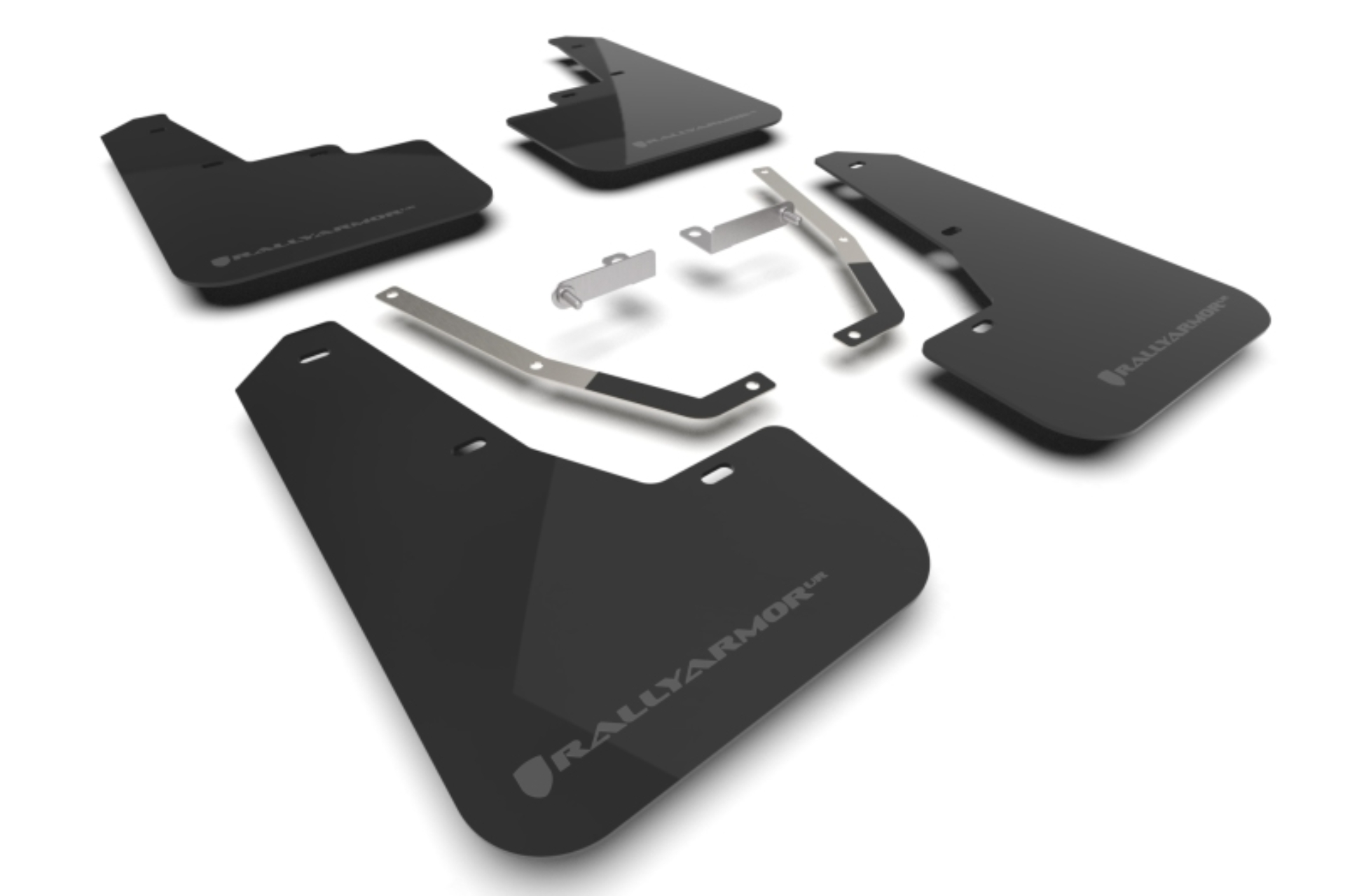 Picture of Rally Armor RAL UR Blk Flap/Grey Logo Mud Flaps - MF106-UR-BLK-GRY