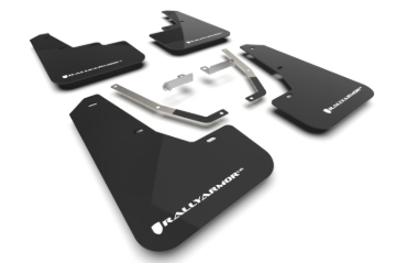 Picture of Rally Armor RAL UR Blk Flap/Wht Logo Mud Flaps - MF106-UR-BLK-WH