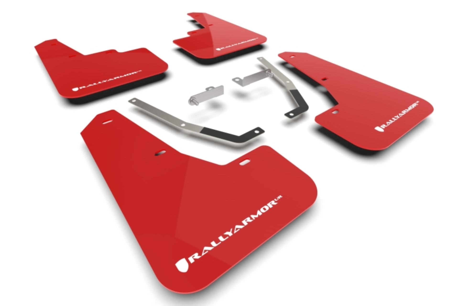 Picture of Rally Armor RAL UR Red Flap/Wht Logo Mud Flaps - MF106-UR-RD-WH
