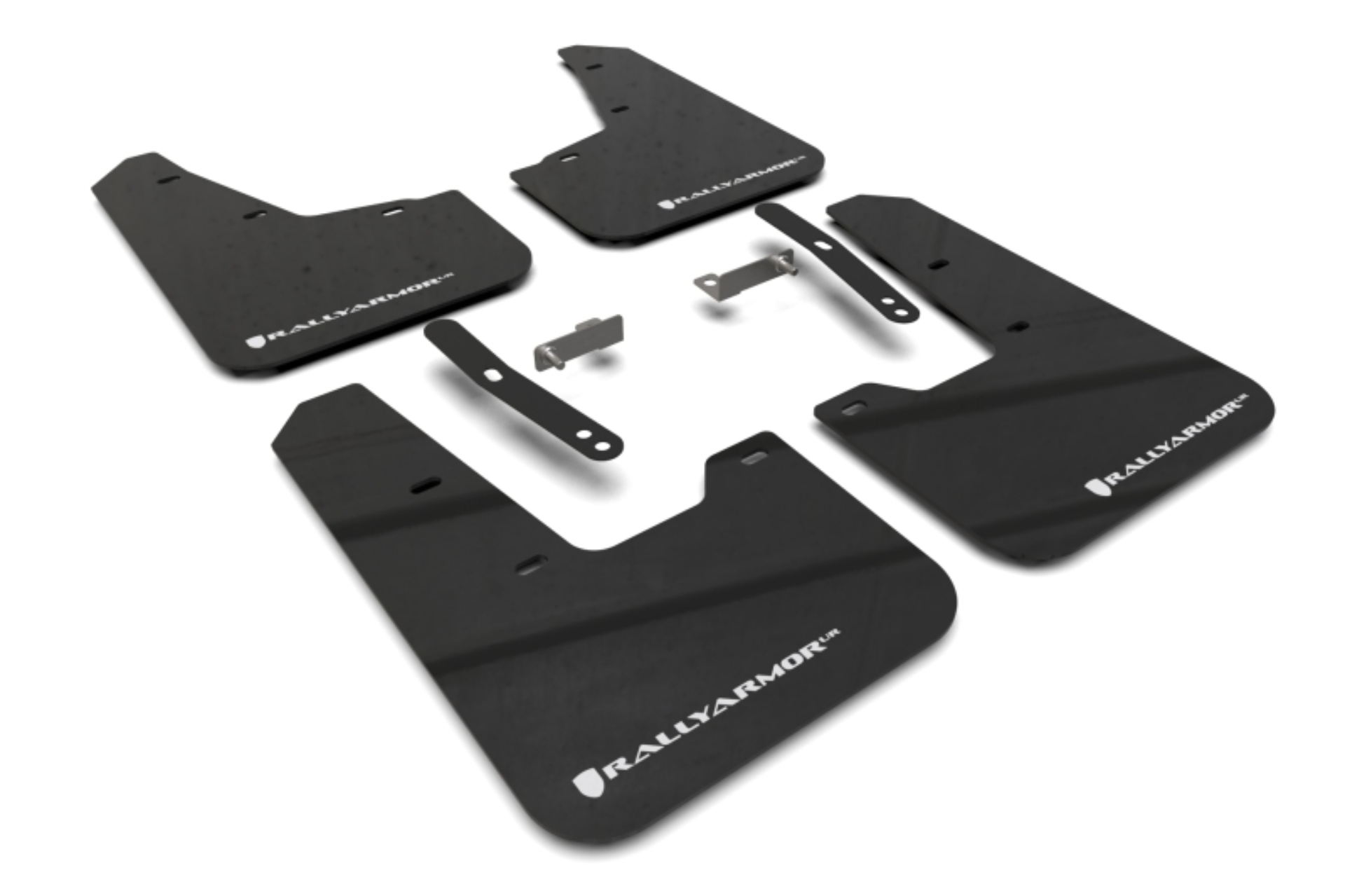Picture of Rally Armor RAL UR Blk Flap/Wht Logo Mud Flaps - MF21-UR-BLK-WH