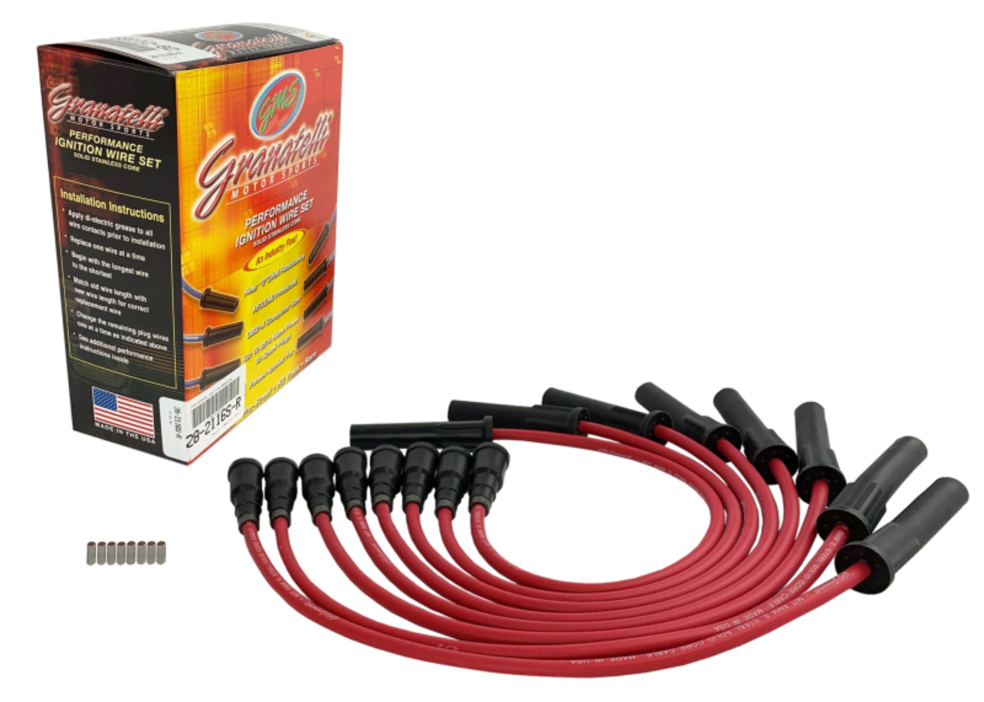 Picture of Granatelli Motor Sports GMS Performance Ignition Wires Spark Plug Wire Sets - 28-2116S-R