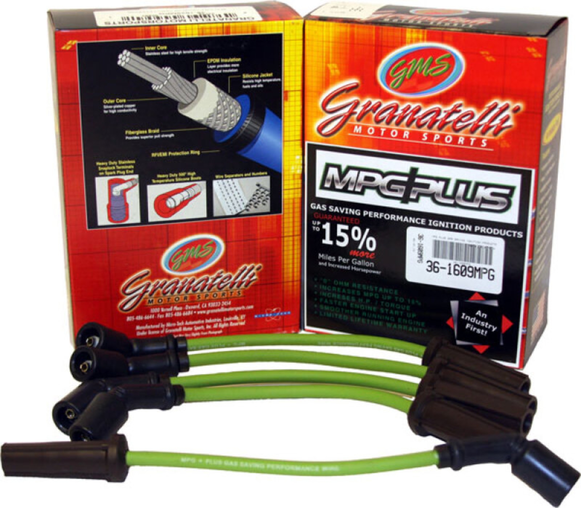 Picture of Granatelli Motor Sports GMS MPG Plus Ignition Wires Spark Plug Wire Sets - 34-1568MPG