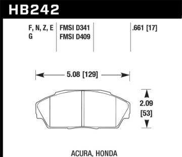 Picture of Hawk Performance HAWK HPS 5.0 Brake Pad Sets - HB242B.661