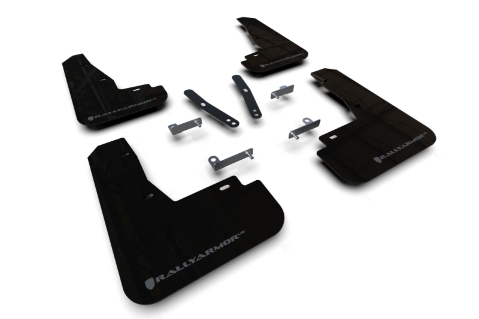 Picture of Rally Armor RAL UR Blk Flap/Dark Grey Logo Mud Flaps - MF91-UR-BLK-DGRY