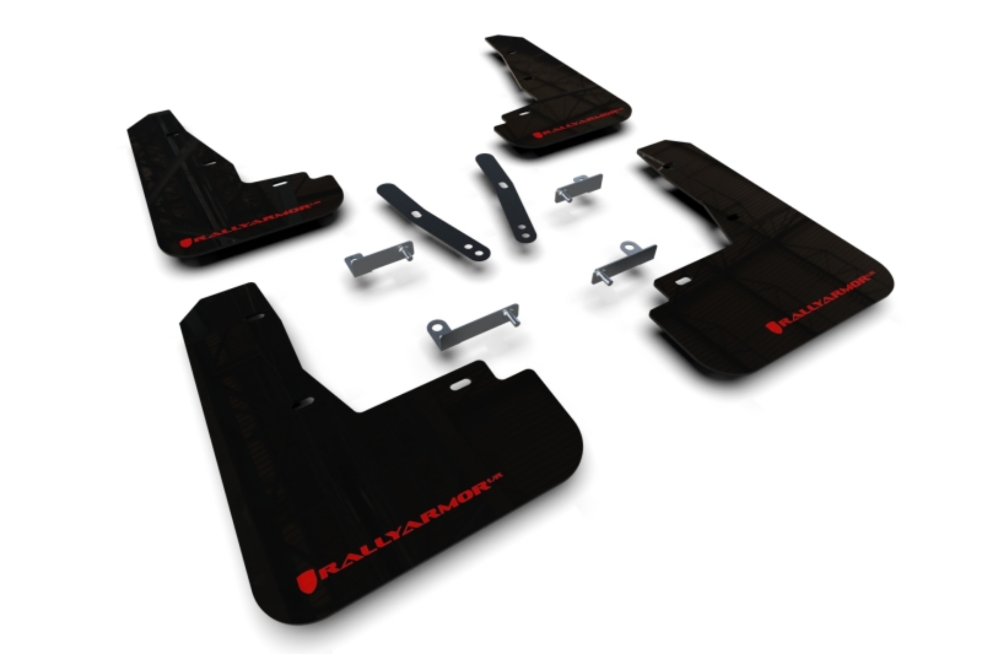 Picture of Rally Armor RAL UR Blk Flap/Rd Logo Mud Flaps - MF91-UR-BLK-RD