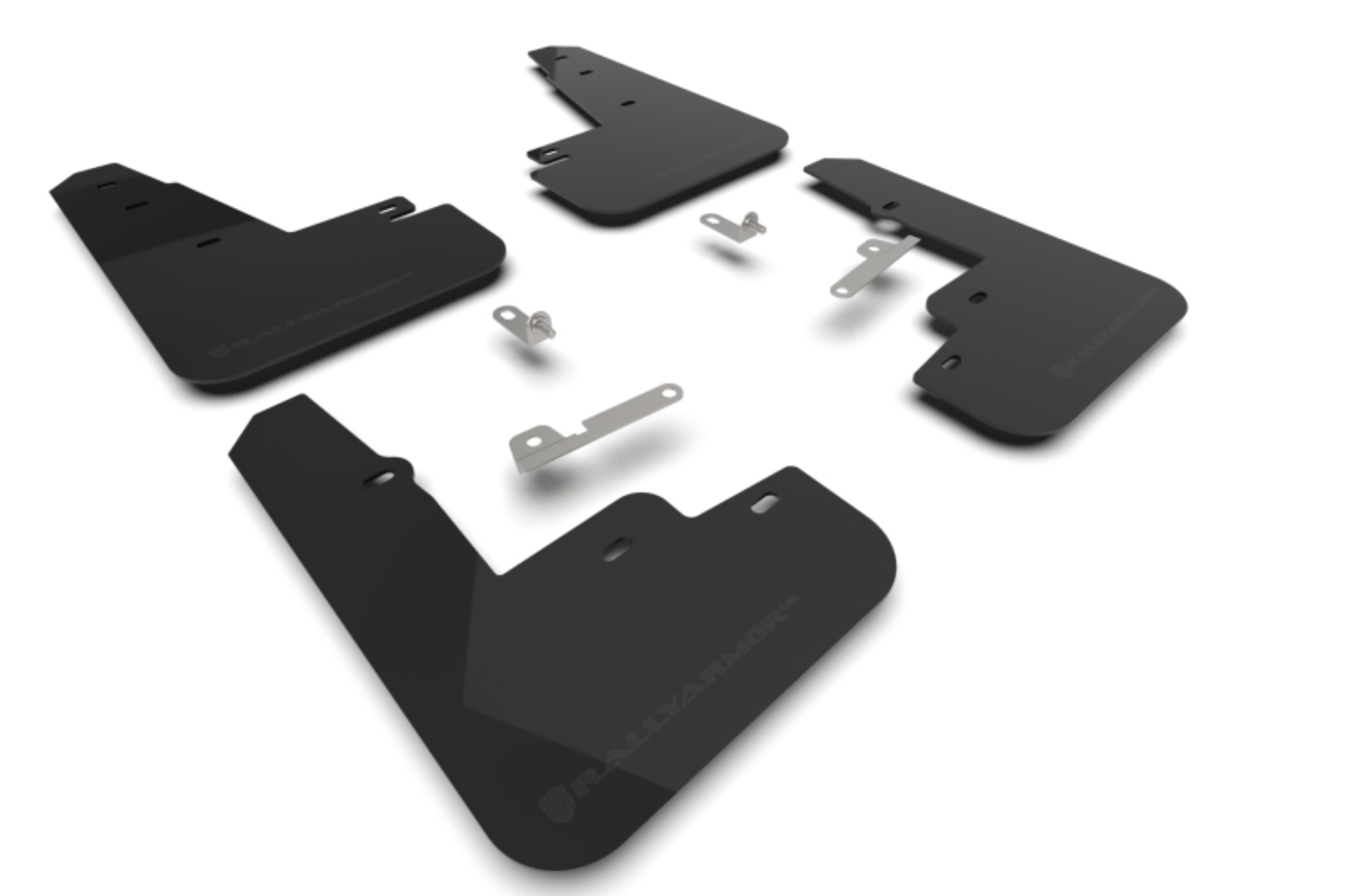 Picture of Rally Armor RAL UR Blk Flap/Met. Blk Logo Mud Flaps - MF96-UR-BLK-MBK