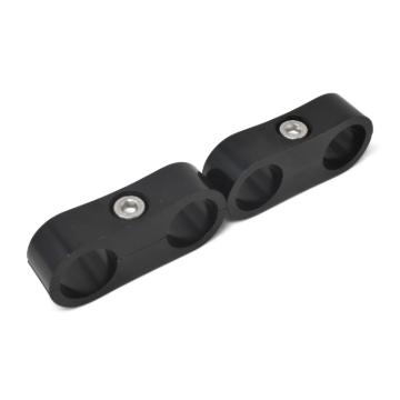 Picture of 10AN Aluminum Hose Separator For Two 10AN Size Tubing With Black Finish - Pair