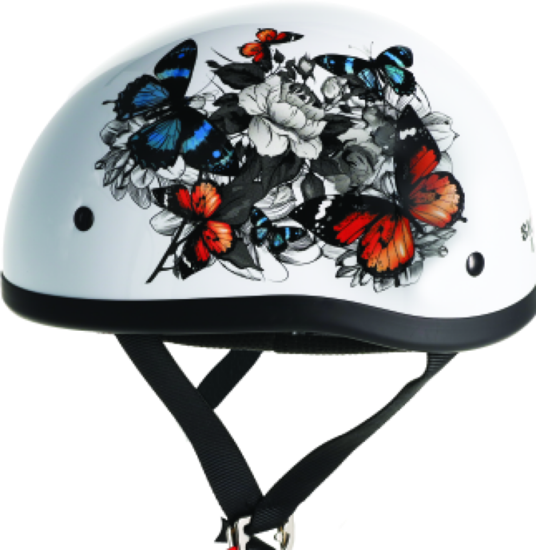 Picture of Bikers Choice BKC Original White Rose Helmet Helmets and Accessories - 649528