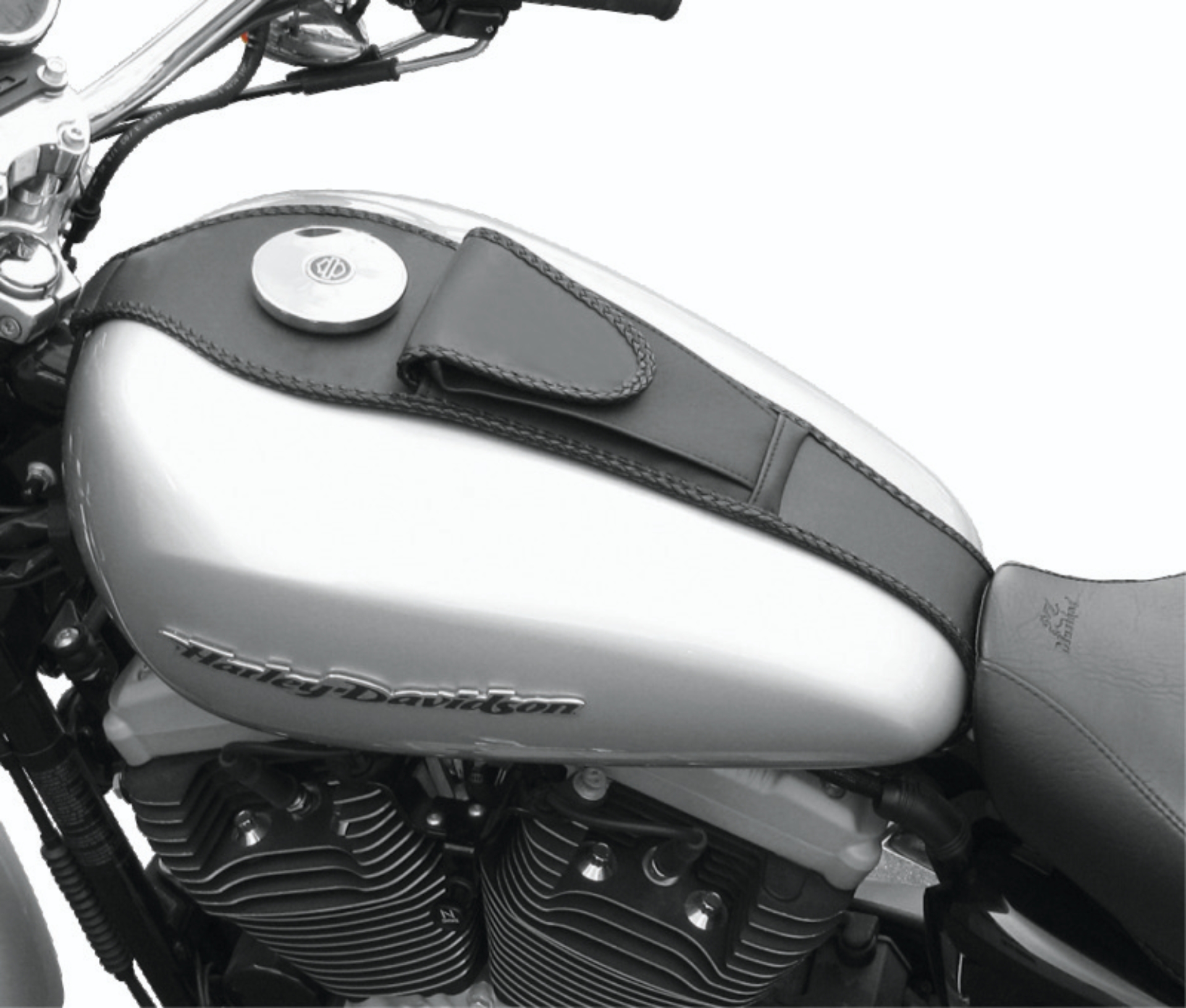 Picture of Mustang Motorcycle MMP Solo with Driver Backrest Diamond Solo Motorcycle Seats - 79745