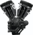 Picture of S&S Cycle 06-17 Dyna T124 Black Edition Long Block Engine - Wrinkle Black