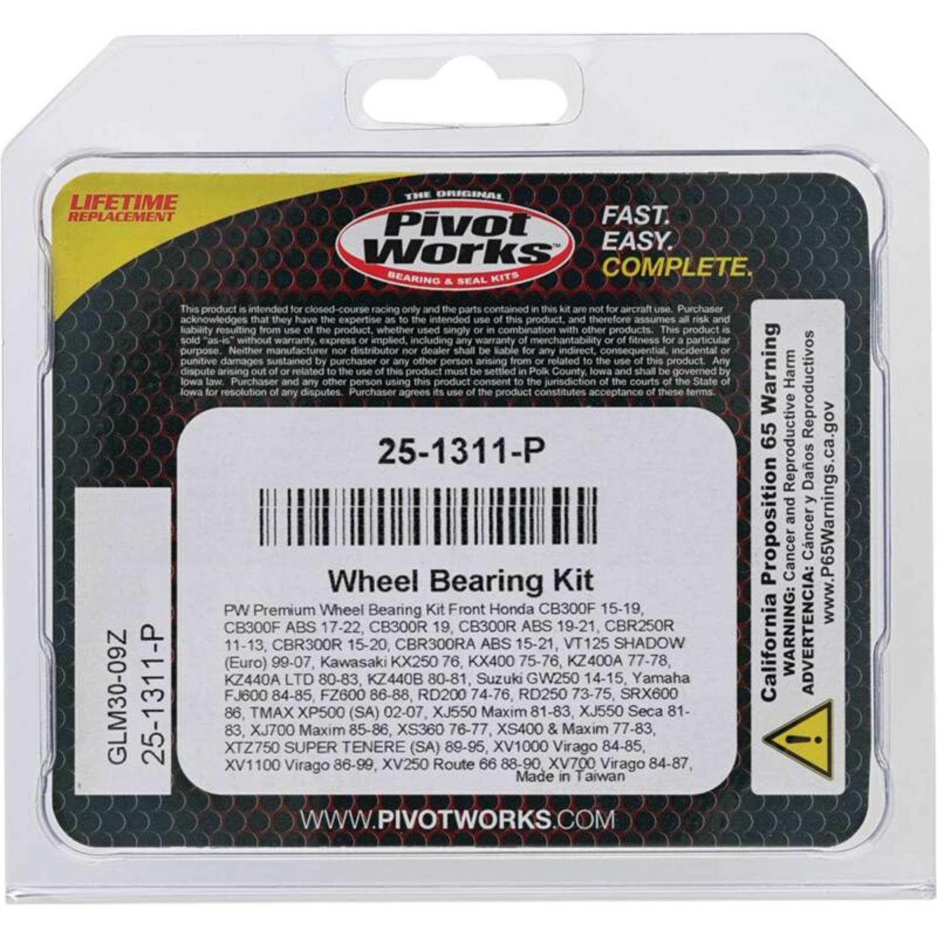 Picture of Pivot Works PIV Wheel Bearing Kit - 25-1311-P