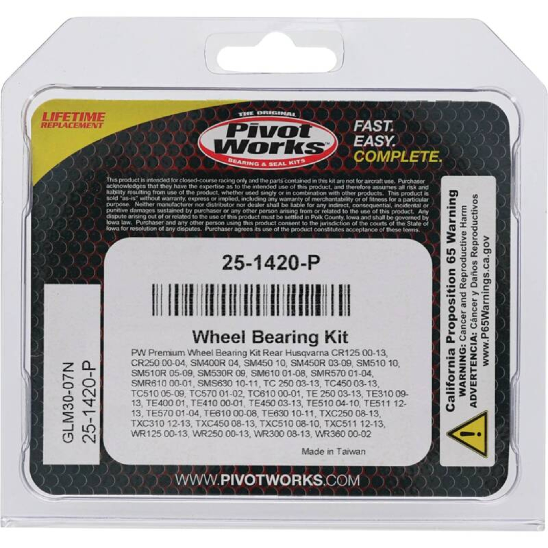 Picture of Pivot Works PIV Wheel Bearing Kit - 25-1420-P