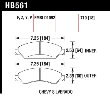 Picture of Hawk Performance HAWK LTS Brake Pads Front - HB561Y.710