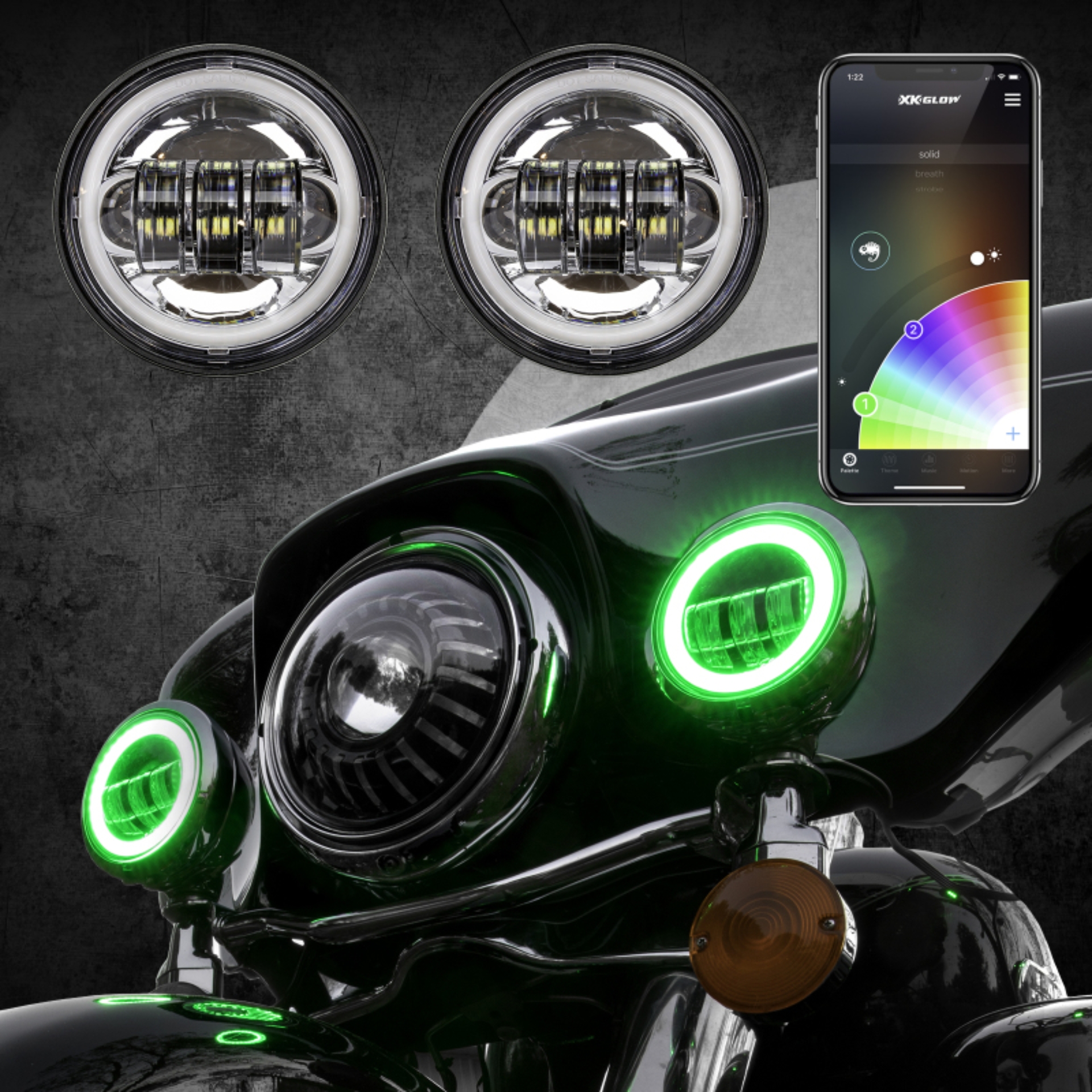 Picture of XKGLOW XKG Moto Headlights - XK042011-W