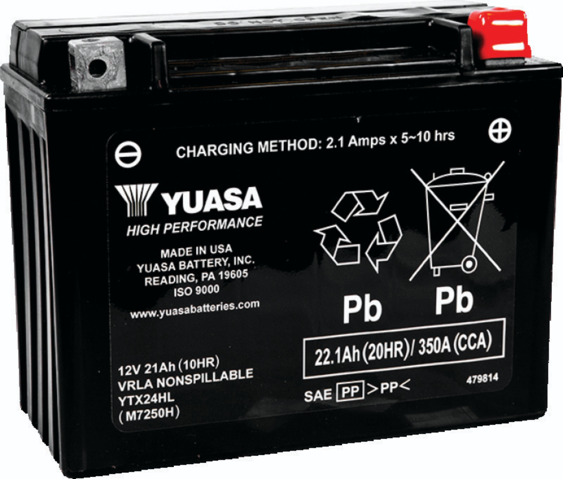 Picture of Yuasa Battery YSA Maintenance Free Battery Batteries - YUAM7250H