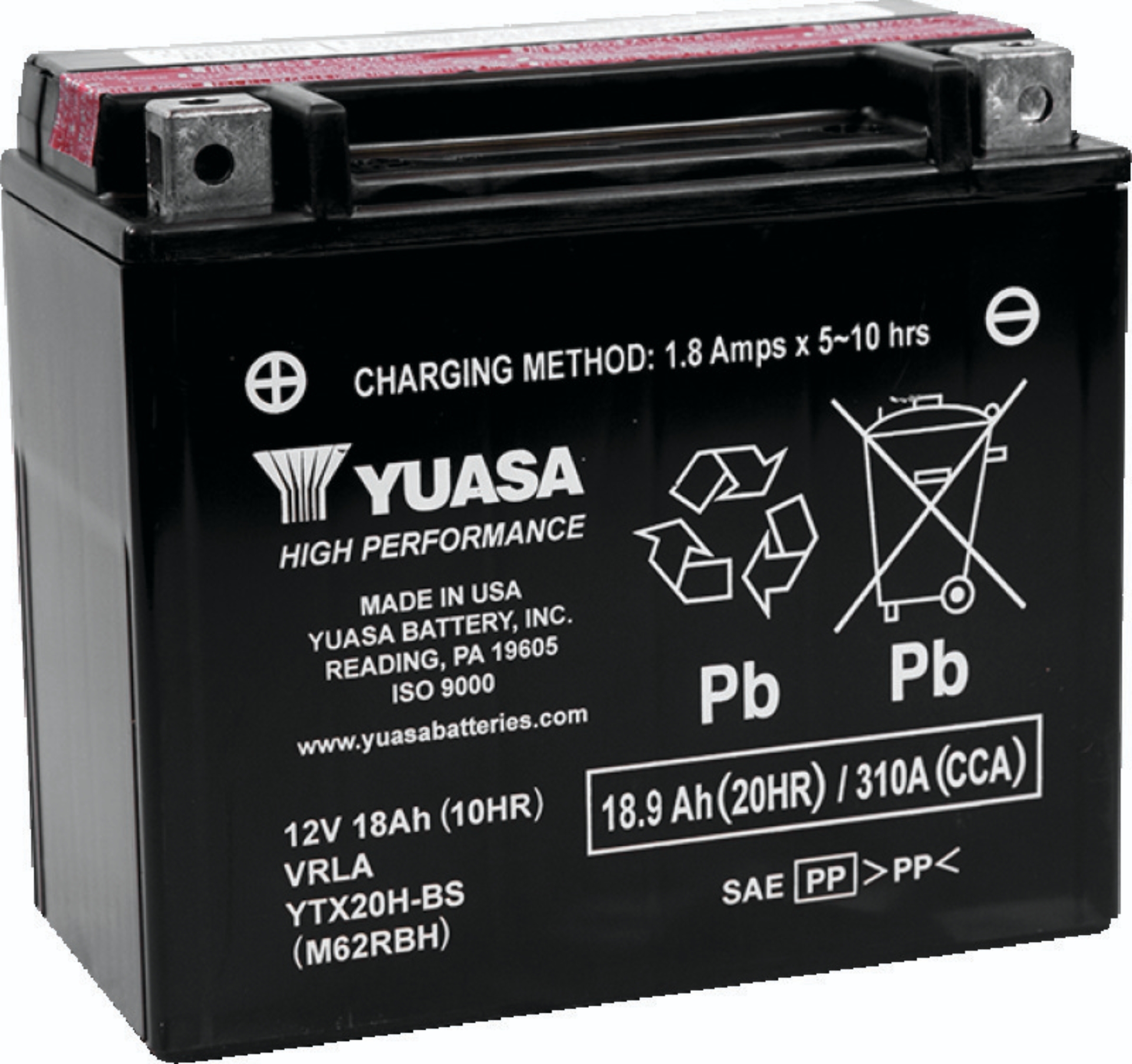 Picture of Yuasa Battery YSA Maintenance Free Battery Batteries - YUAM62RBH