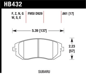 Picture of Hawk Performance HAWK HPS Brake Pad Sets - HB432F.661
